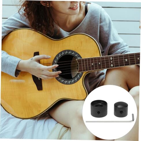 Vaguelly Electric Guitar Bass Knobs Black Dual Concentric Volume Tone Blend Control Knobs Key Included in Saudi Arabia