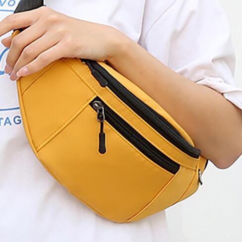 Unisex Crossbody Pack Bag with Zipper Pockets,Hands-Free Fanny Pack with Adjustable Strap Storage Bag for Walking,Travel,Sports,Hiking and Workout Black LCC10-04 in Saudi Arabia