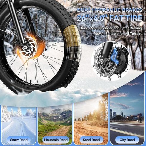 Dual Motor 3000W Peak Electric Bike for Adults Women Men, Electric Bicycle 52V23AH Battery, Up to 37MPH 87 Miles Range, Full Suspension, Hydraulic Disc Brake E-bike with 26*4" Fat Tire for All Terrain in Saudi Arabia