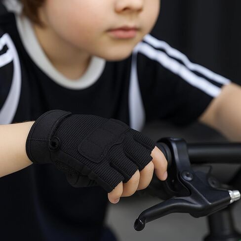 Kids Tactical Half Finger Riding Bike Gloves Anti-Slip Military Outdoor Training Cycling Camo Sports Gloves for Boys 8-10 in Saudi Arabia