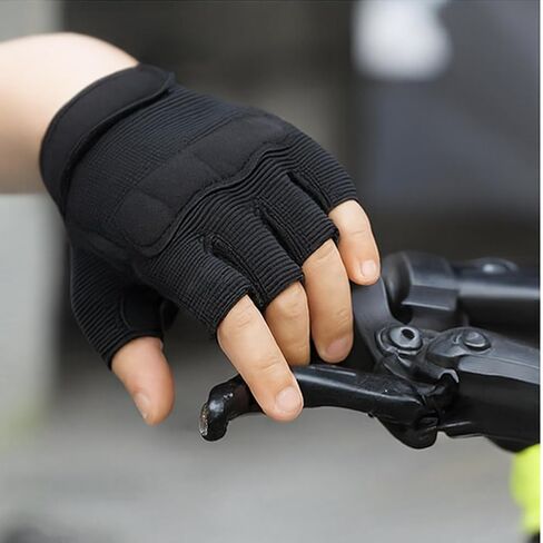 Kids Tactical Half Finger Riding Bike Gloves Anti-Slip Military Outdoor Training Cycling Camo Sports Gloves for Boys 8-10 in Saudi Arabia