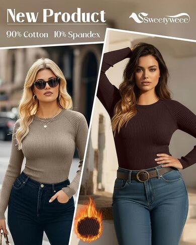 3 Pack Plus Size Thermal Shirts for Women Cotton Long Sleeve Ribbed Slim Fit Tops Crewneck Underwear Base Layer in Saudi Arabia