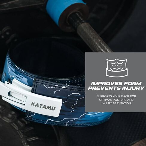 Katamu Premium Leather Lever Weightlifting Belt – Secure Steel Lever, Powerlifting Support for Deadlifts, Squats & Heavy Lifts - Lift More, Look Good in Saudi Arabia