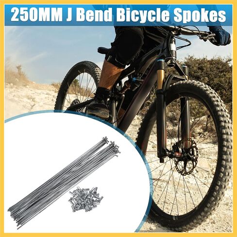 36 قطعة 14G J Bend دراجة فولاذية 250 مم 9.84 بوصة المتحدث دورة مع حلمات نحاسية المتحدث الصلب للدراجات الجبلية MTB قطع غيار السيارات in Saudi Arabia