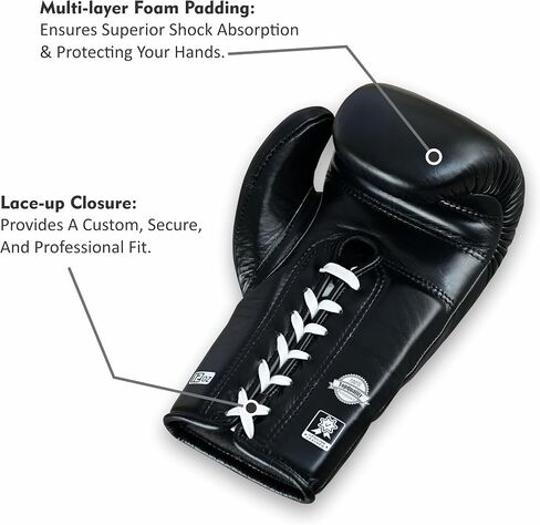 Aura 100 Full-Grain Leather Lace Up Boxing Gloves for Men and Women Training Sparring Muay Thai Kickboxing Heavy Punching Bag and MMA Gloves in Saudi Arabia