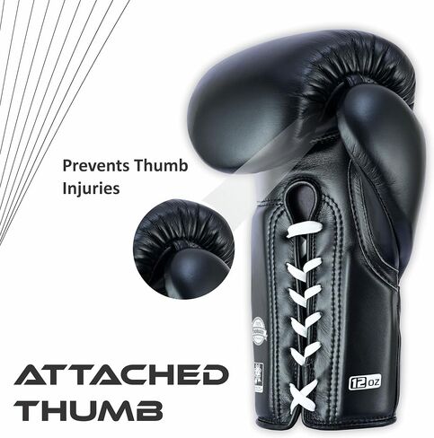 Aura 100 Full-Grain Leather Lace Up Boxing Gloves for Men and Women Training Sparring Muay Thai Kickboxing Heavy Punching Bag and MMA Gloves in Saudi Arabia