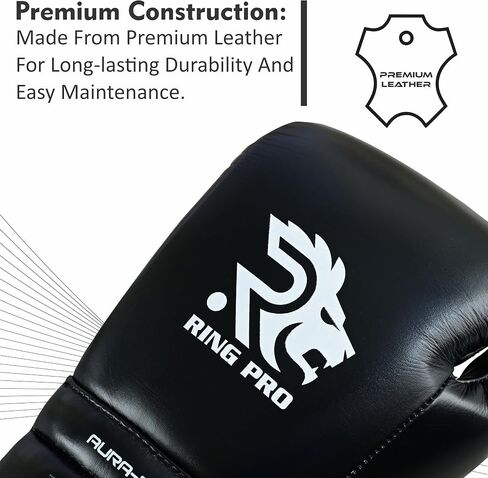Aura 100 Full-Grain Leather Lace Up Boxing Gloves for Men and Women Training Sparring Muay Thai Kickboxing Heavy Punching Bag and MMA Gloves in Saudi Arabia
