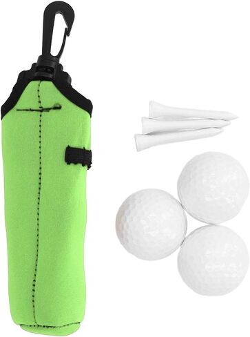 Neoprene Ball Tee Holder Carry Bag Portable Small Pouch with 3 Balls and 3 Tees for Men and Women Storage s for Golfers (Green) Sporting in Saudi Arabia