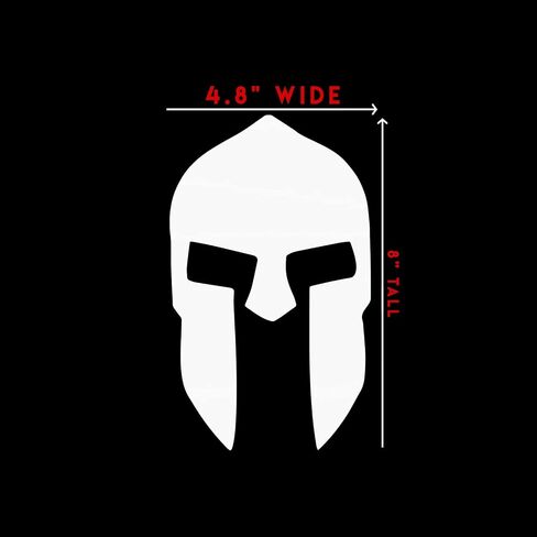 ملصق خوذة Spartan للكمبيوتر المحمول للسيارة مقاس 4 بوصة × 8 بوصة (أبيض) in Saudi Arabia