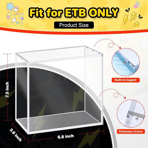 ETB Protector Case, 5mm ETB Acrylic Display Case, Clear Ultra Acrylic Boxes for Display Compatible with Elite Trainer Box, Dustproof and Waterproof Display Box in Saudi Arabia