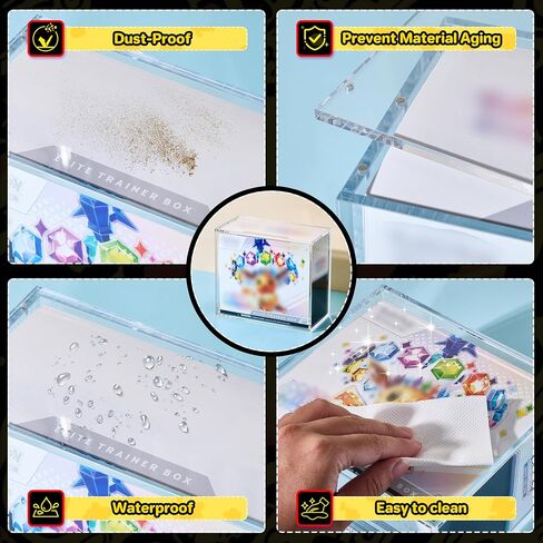 ETB Protector Case, 5mm ETB Acrylic Display Case, Clear Ultra Acrylic Boxes for Display Compatible with Elite Trainer Box, Dustproof and Waterproof Display Box in Saudi Arabia