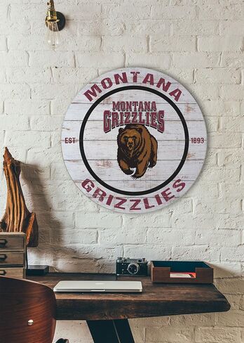 KH Sports Fan Montana Grizzlies علامة دائرة متقلبة، 20x20 بوصة، ديكور Grizzlies لغرفة النوم وغرفة النوم وكهف المروحة وغرفة المعيشة؛ أظهر روح فريقك مع هذه اللوحة الفنية الجدارية الفريدة من نوعها من مونتانا جريزليس in Saudi Arabia