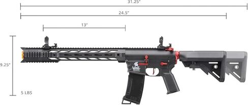 لانسر التكتيكي Gen 3 SPR Interceptor M4 Airsoft مع بندقية Mosfet/ETU-Electric كاملة/شبه تلقائية AEG قابلة للبرمجة (يتضمن بطارية ليبو وشاحن) in Kuwait