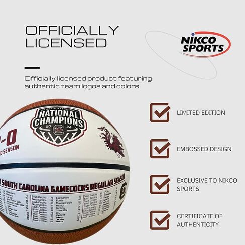NIKCO SPORTS Gamecocks 2024 الأبطال الوطنيون لكرة السلة | إصدار محدود من 2,024 | هدية تذكارية للمشجعين من بطولة ساوث كارولينا NCAA للسيدات مع شهادة الأصالة in Saudi Arabia