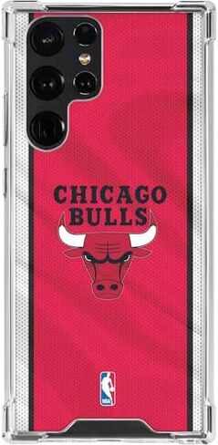 Skinit Clear Phone Case Compatible with Galaxy S23 Ultra - Officially Licensed NBA Chicago Bulls Away Jersey Design in Saudi Arabia