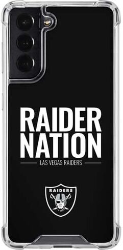 Skinit Clear Phone Case Compatible with Galaxy S22 - Officially Licensed NFL Las Vegas Raiders Team Motto Design in Saudi Arabia