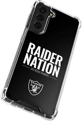 Skinit Clear Phone Case Compatible with Galaxy S22 - Officially Licensed NFL Las Vegas Raiders Team Motto Design in Saudi Arabia