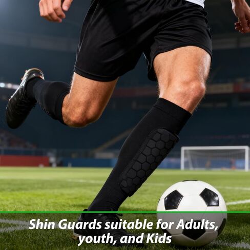 A Pair of Soccer Shin Guards Shin Pads for Kids Youth Adult, Calf Compression Sleeve with Honeycomb Pads, Lightweight Calf Protective Gear Ideal for Football, Taekwondo, MTB & More in Saudi Arabia