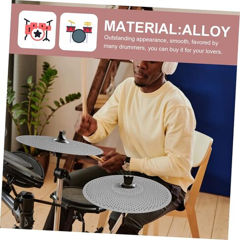 DECHOUS 3pcs 14/16 Inch Mute Cymbals for Drums Alloy Jazz Drum Replacement Set Low Volume Percussion Instrument Accessory for Quiet Practice in Saudi Arabia