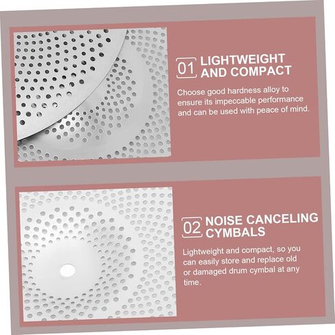 3pcs Low Volume Mute Cymbal Alloy Drum Cymbals for Quiet Practice and Lightweight for Drummers and Jazz Musicians in Saudi Arabia