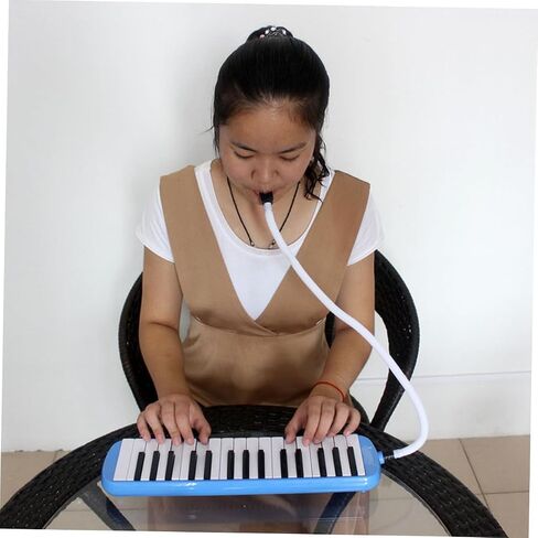 Mobestech Key Melodica Piano Instrument مع حقيبة حمل لوحة مفاتيح هوائية محمولة خفيفة الوزن للمبتدئين ومحبي الموسيقى لوحة مفاتيح بيانيكا زرقاء ناعمة الملمس مع أنبوب طويل للراحة in Kuwait