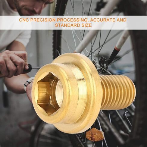 Crank Arm Bolt, 1pc Bottom Bracket Bolt Cycling Screws for Mountain Road Bikes M8*15mm (Gold) in Saudi Arabia