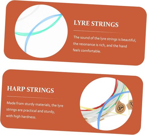 Vaguelly 15pcs Lyre Harp Strings String Dulcimer Instrument Sturdy Lyre for Musical Instruments in Saudi Arabia