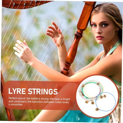 Vaguelly 15pcs Lyre Harp Strings String Dulcimer Instrument Sturdy Lyre for Musical Instruments in Saudi Arabia