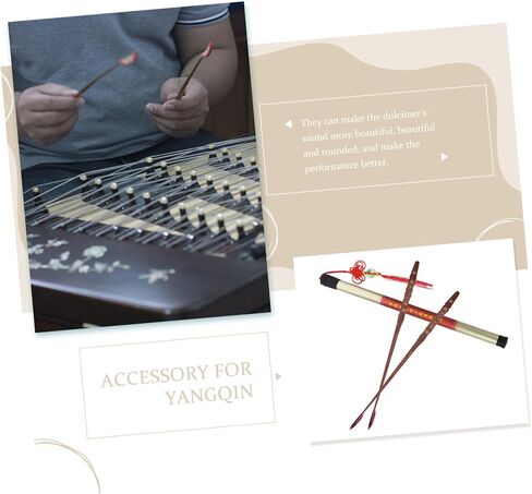 2pcs Ebony Head Piano Bamboo Key Jean Professional Dulcimer Musical Instrument Accessories Music Accessory Supplies in Saudi Arabia