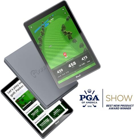 جهاز لوحي محمول بنظام تحديد المواقع العالمي للجولف - العلبة - مغناطيسي، مقاوم للطقس، شاشة تعمل باللمس، مسافات FCB - علبة الجولف 45000 خريطة دورة - هدايا للرجال - رمادي in Kuwait