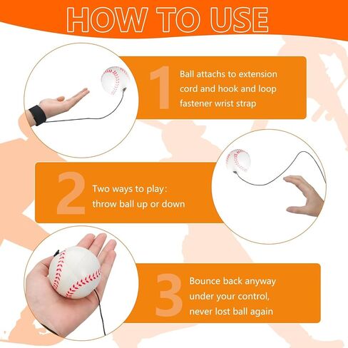 4/8/16/32 قطعة كرة إرجاع للمعصم مقاس 2.36 بوصة كرة ارتداد للبيسبول على سلسلة مرنة للعب تمرين المعصم in Kuwait