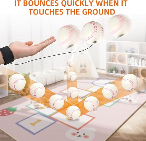 4/8/16/32 قطعة كرة إرجاع للمعصم مقاس 2.36 بوصة كرة ارتداد للبيسبول على سلسلة مرنة للعب تمرين المعصم in Kuwait