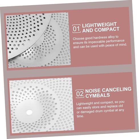 3pcs Low Volume Mute Cymbal Pack for Drummer Practice Alloy Drum Cymbals Noise Reduction Design for Home Use Includes in Saudi Arabia