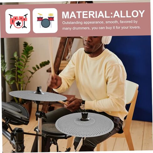 3pcs Low Volume Mute Cymbal Pack for Drummer Practice Alloy Drum Cymbals Noise Reduction Design for Home Use Includes in Saudi Arabia