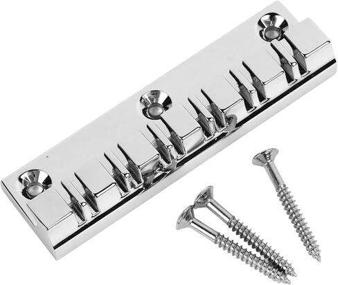 Drfeify Top Load Chrome Color Metal 12 String Saddle Bridge Tailpiece for Electric Guitars, Provides Stable Sound Quality in Saudi Arabia