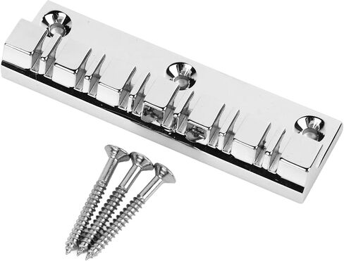 Drfeify Top Load Chrome Color Metal 12 String Saddle Bridge Tailpiece for Electric Guitars, Provides Stable Sound Quality in Saudi Arabia