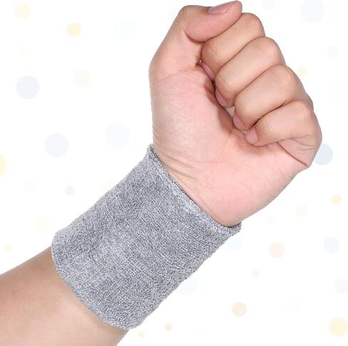 6 PCS Wrist Bands for Sweat, Sweat Wristbands Men Women Elastic Athletic Cotton Sweatbands for Tennis Basketball Running Workout in Saudi Arabia