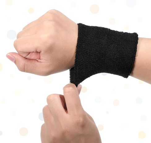 6 PCS Wrist Bands for Sweat, Sweat Wristbands Men Women Elastic Athletic Cotton Sweatbands for Tennis Basketball Running Workout in Saudi Arabia