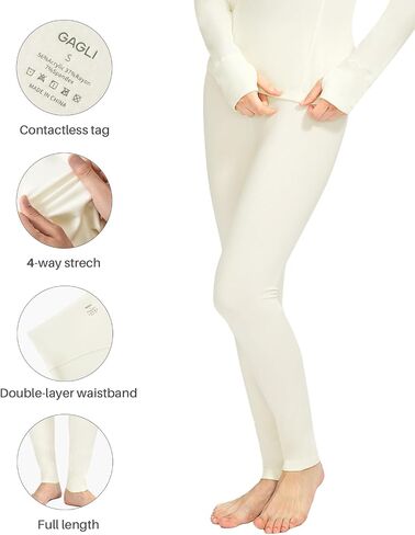 Long Johns for Women - Thermal Leggings for Women, Fleece Lined Base Layer Pants for Cold Weather Underwear Bottoms in Kuwait