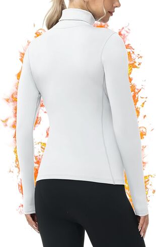 Roadbox Womens Thermal Underwear Tops, Turtleneck Warm Fleece Lined Long Sleeve Shirts, Winter Cold Weather Ski Base Layer in Saudi Arabia