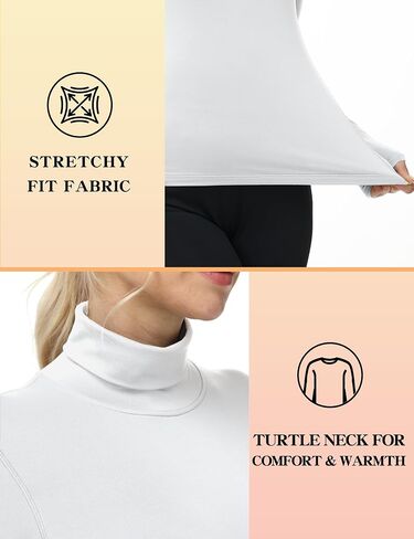 Roadbox Womens Thermal Underwear Tops, Turtleneck Warm Fleece Lined Long Sleeve Shirts, Winter Cold Weather Ski Base Layer in Saudi Arabia
