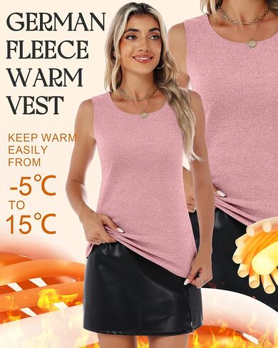 4 Pcs Women's Thermal Tank Tops Fleece Lined Raw Hem Sleeveless Underwear Scoop Neck Warm Camisole Base Layer Vest in Saudi Arabia