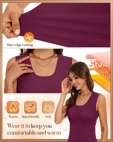4 Pack Women's Thermal Tank Tops Sleeveless Underwear Base Layer Undershirt Camisole for Cold Weather in Saudi Arabia
