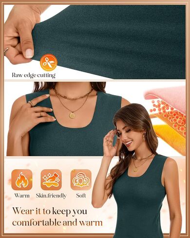 4 Pack Women's Thermal Tank Tops Sleeveless Underwear Base Layer Undershirt Camisole for Cold Weather in Saudi Arabia