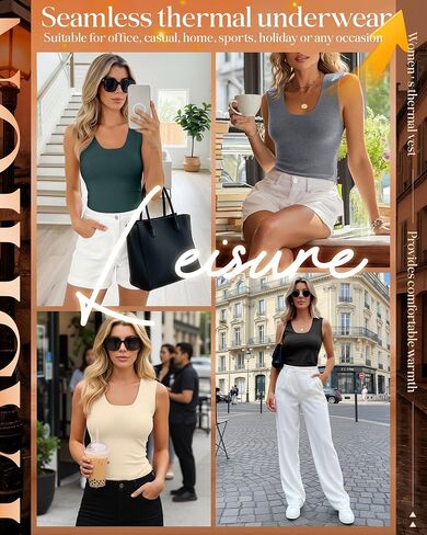 4 Pack Women's Thermal Tank Tops Sleeveless Underwear Base Layer Undershirt Camisole for Cold Weather in Saudi Arabia