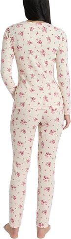 مجموعة الملابس الداخلية الحرارية النسائية من Laura Ashley - قميص وسروال طويل الأكمام بطبقة أساسية ناعمة من الوافل in Saudi Arabia