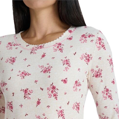 مجموعة الملابس الداخلية الحرارية النسائية من Laura Ashley - قميص وسروال طويل الأكمام بطبقة أساسية ناعمة من الوافل in Saudi Arabia