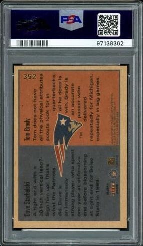 توم برادي موقعة 2000 Fleer Glossy Rookie Card # 352 New England Patriots Auto Grade Gem Mint 10 PSA/DNA #97138362 - بطاقات مبتدئة موقعة من كرة القدم in Saudi Arabia