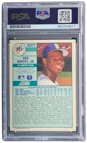 Ken Griffey Jr Signed Mariners 1989 Score #100T Rookie Card PSA/DNA Gem MT 10 - Baseball Slabbed Autographed Rookie Cards in Saudi Arabia
