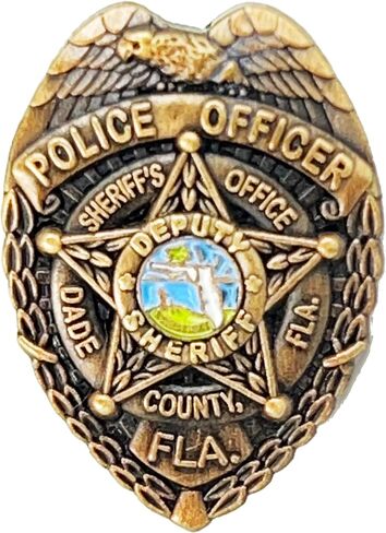 LEO Challenge Coins PBX-002-G ميامي ديد فلوريدا قسم شرطة نائب شريف ملصق دبوس 1 بوصة، ذهبي in Kuwait